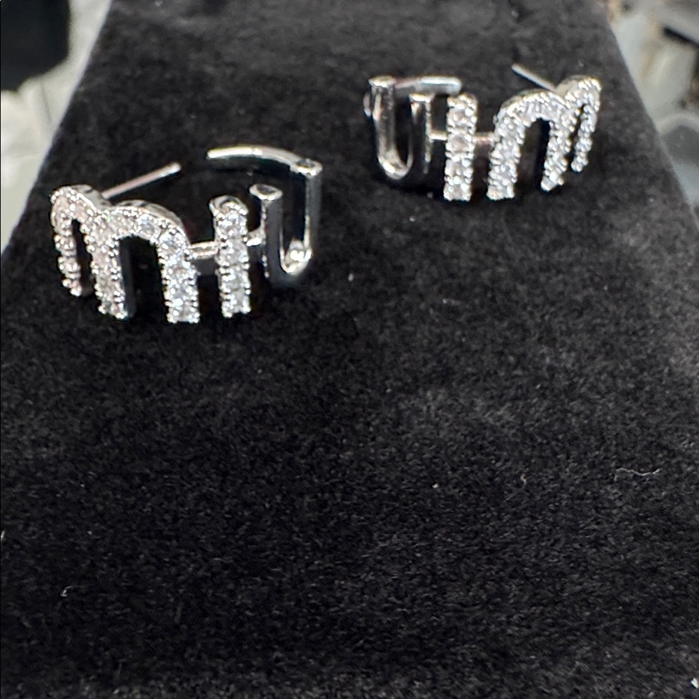 Elegant Silver and White Crystal Earrings